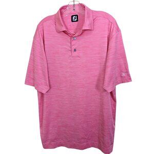 FootJoy Shirt Mens XL Coral Pink Heathered Golf Polo Performance Activewear